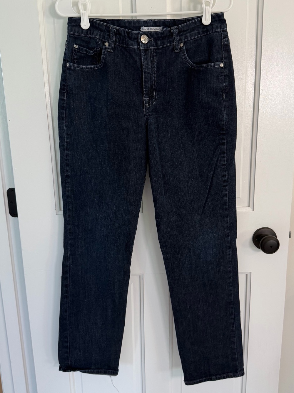 Bandolino Blu Mandie Premium Y2K Embroidered Jeans Size 10 Dark Wash